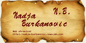 Nadja Burkanović vizit kartica